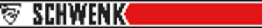 Logo Schwenk in schwarzer Schriftfarbe und rotem Balken